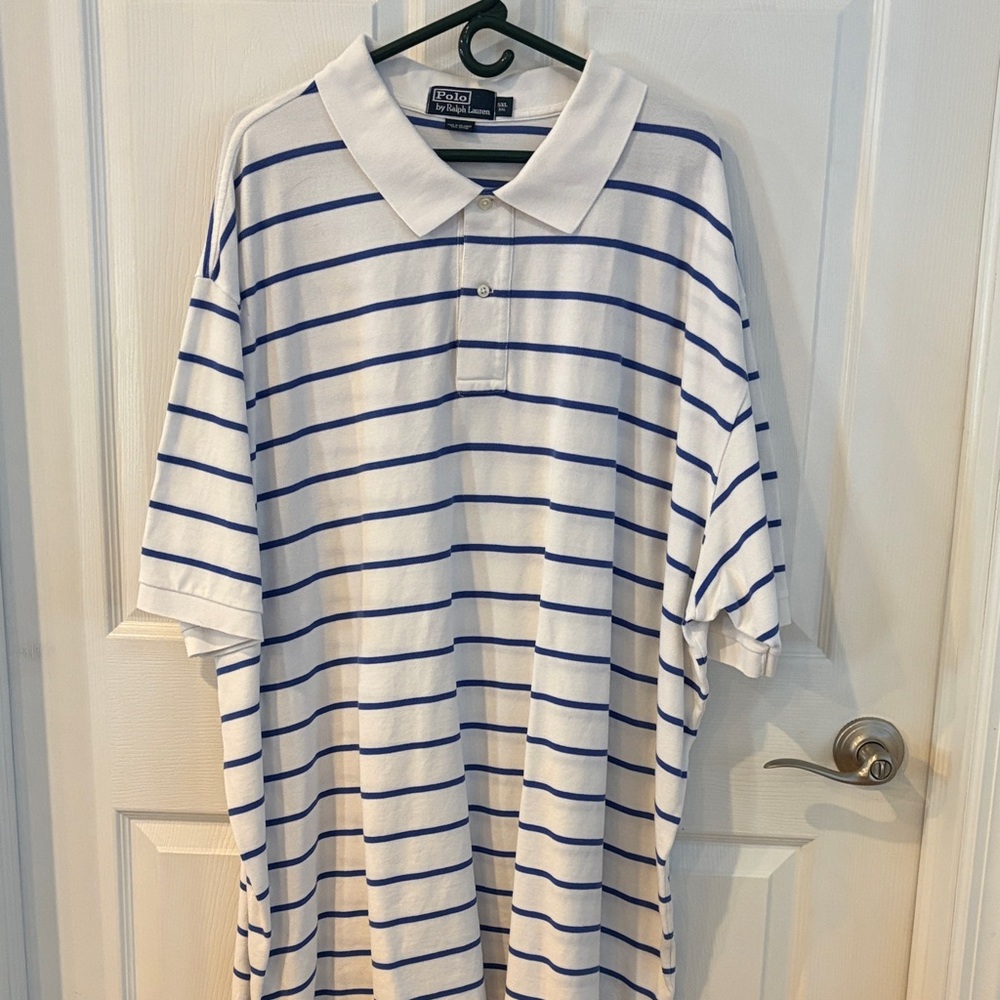 Polo by Ralph Lauren Men's Shirt in White with Blue Stripes